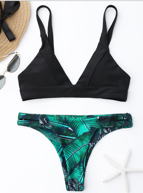 Bikini Reversible con Estampado de Hojas Doble Cara - Image 5