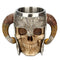 Taza de Café Calavera con Cuernos de Acero Inoxidable