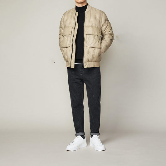 Chaqueta de Plumón Gris para Hombre - Abrigo Deportivo Térmico Invierno