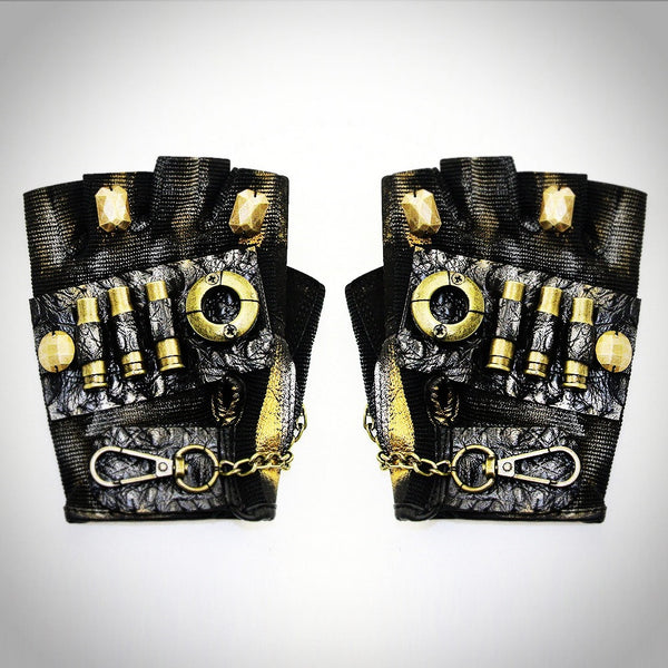Guantes Steampunk de Medio Dedo para Motocicleta - Image 5
