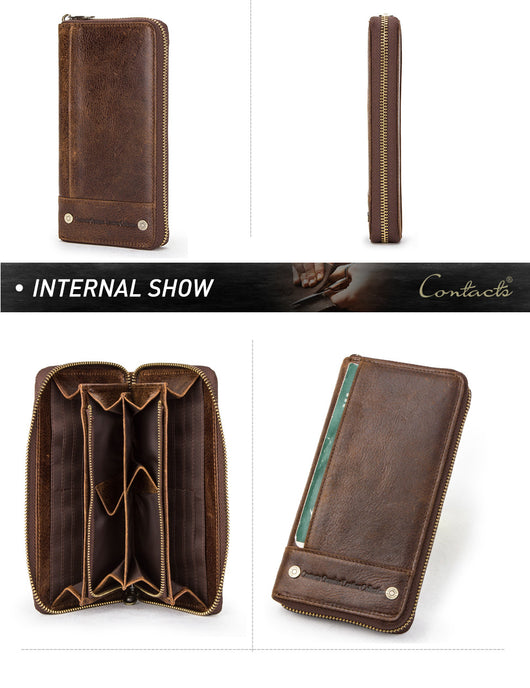 Cartera de Cuero Genuino con Protección Anti-fraude para Hombre - Image 11