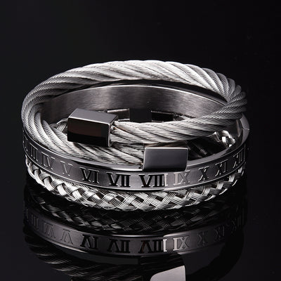 Pulsera de acero inoxidable tejida para hombre - Image 6