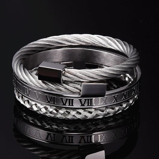 Pulsera de acero inoxidable tejida para hombre - Image 6