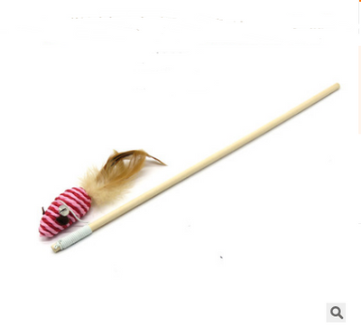 Juguete Interactivo para Gatos - Vara de Madera Artesanal con Ratón - Image 13
