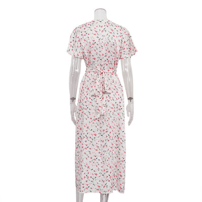 Vestido Camisero Floral con Cordones y Escote en V - Image 16