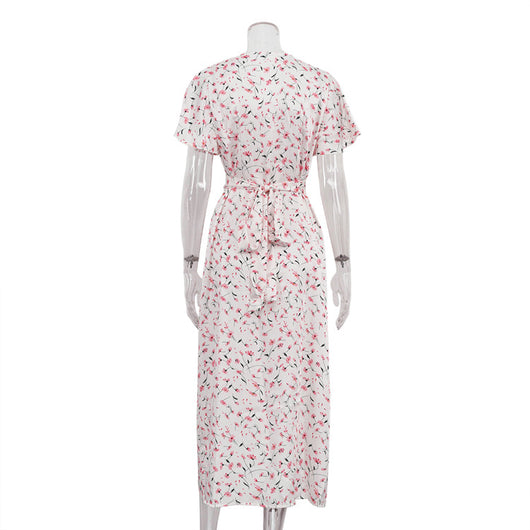 Vestido Camisero Floral con Cordones y Escote en V - Image 16