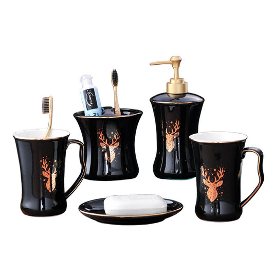Juego de Baño de Cerámica - Set de 4 Piezas Elegante