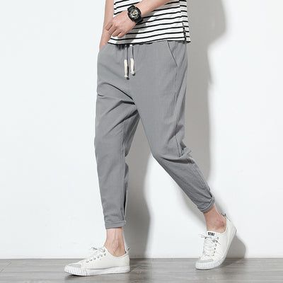 Pantalones de Lino para Hombre Estilo Coreano - Ajuste Relajado y Fresco - Image 5