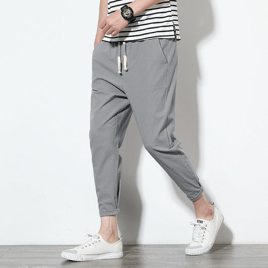 Pantalones de Lino para Hombre Estilo Coreano - Ajuste Relajado y Fresco - Image 5