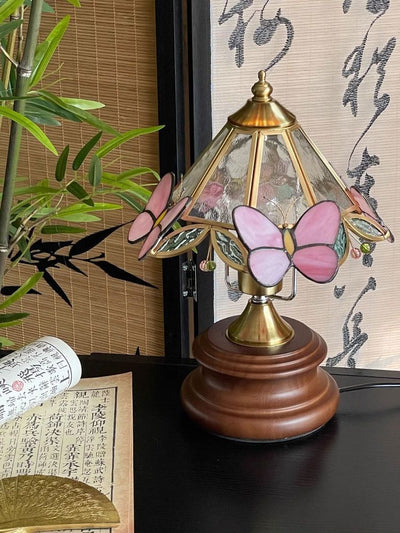 Lámpara de Mesa Mini Retro Mariposas y Flores en Vidrio - Image 7