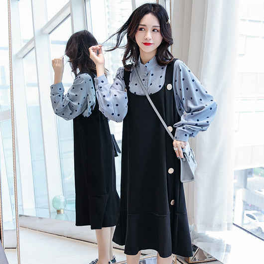 Vestido Premamá Dos Piezas con Blusa Reductora y Tirantes - Image 2