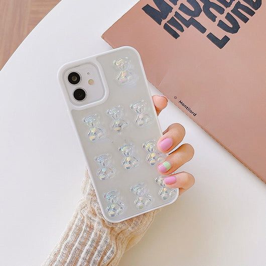 Funda para Celular con Glitter Fino y Diseño de Osito Multicolor - Image 2