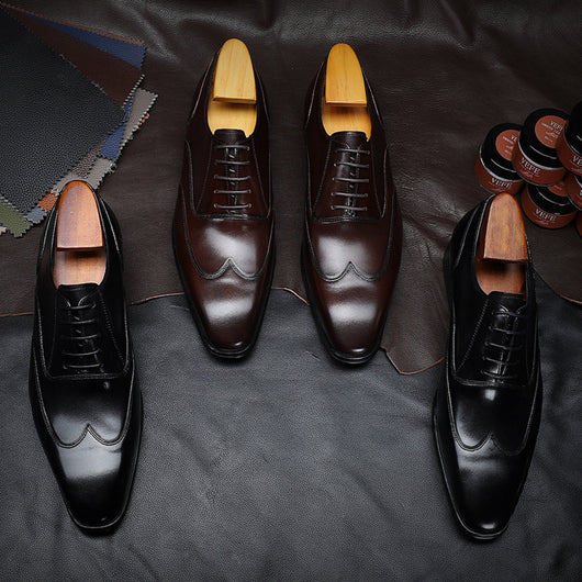 Zapatos Brock Coreanos con Punta Cuadrada para Hombre