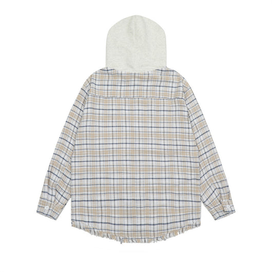 Camisa a Cuadros con Capucha Versátil para Hombre - Image 3