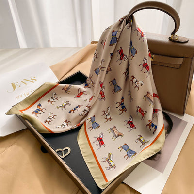 Pañuelo de Seda Estilo Coreano Cuadrado Pequeño para Mujer - Image 14