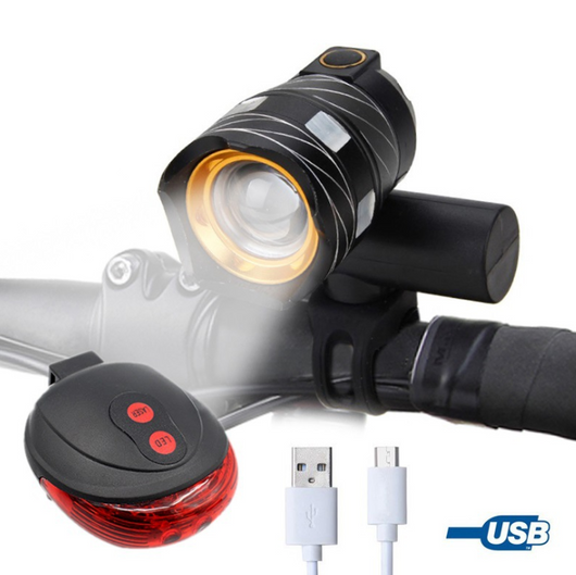 Luz Frontal USB para Bicicleta con Alerta de Seguridad - Image 3