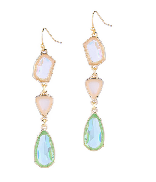 Aretes de Cristal Gema Aleación con Colgante Elegante - Joyería Moderna Estilo Europeo - Image 3