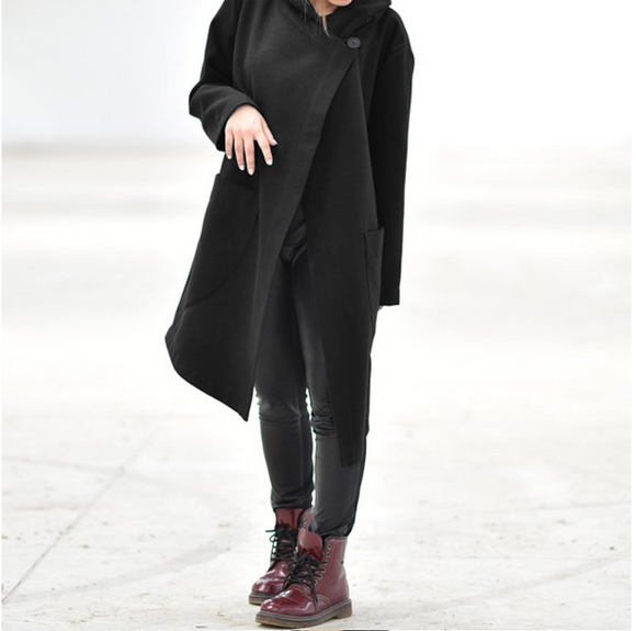 Sudadera Polar Suelta Larga con Protección al Viento para Mujer