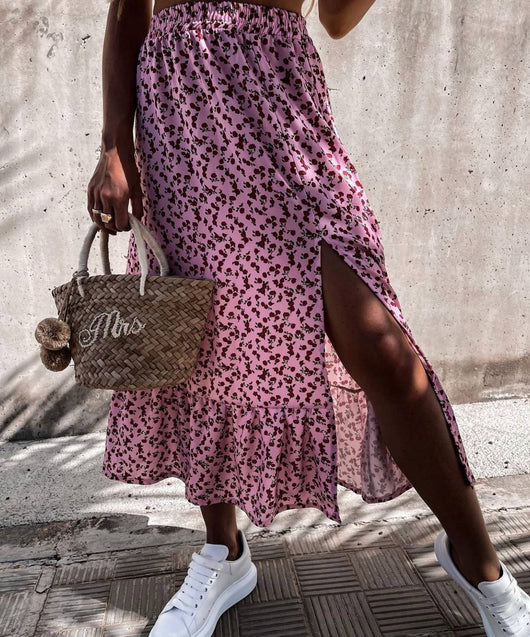 Falda Larga Floral con Cintura Elástica - Diseño Vuelo A-Línea - Image 7