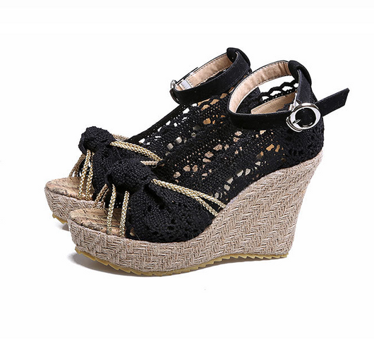 Sandalias de cuña con encaje elegante - Image 7