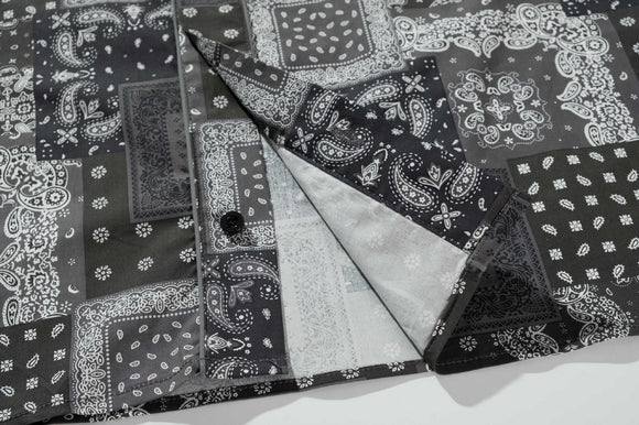 Camisa Étnica Estampada de Manga Corta