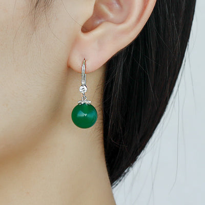 Aretes de Ágata Plata 925 Largos Hipoalergénicos para Mujer - Image 2