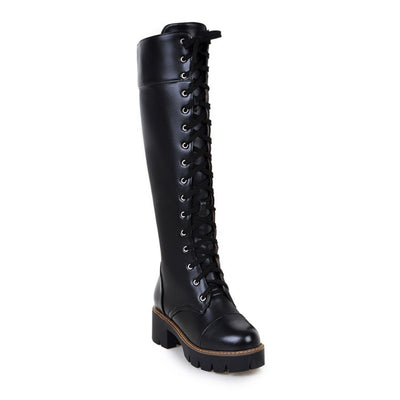 Botas Altas con Cordones y Tacón Bajo - Image 6