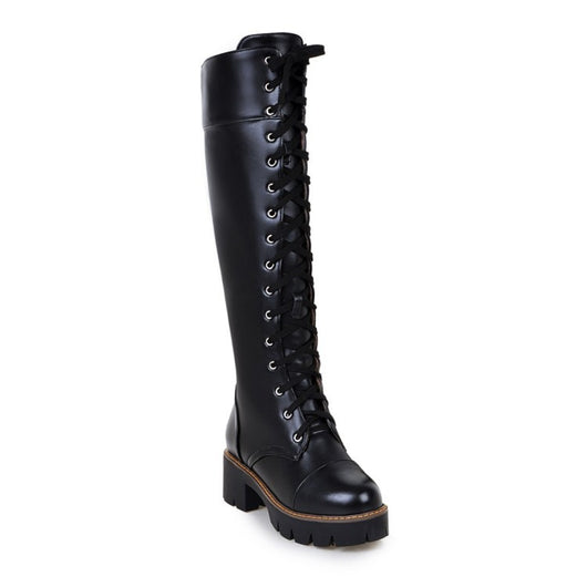 Botas Altas con Cordones y Tacón Bajo - Image 6