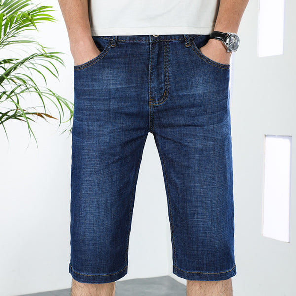 Pantalones de Mezclilla Ejecutivos Rectos Elásticos Verano