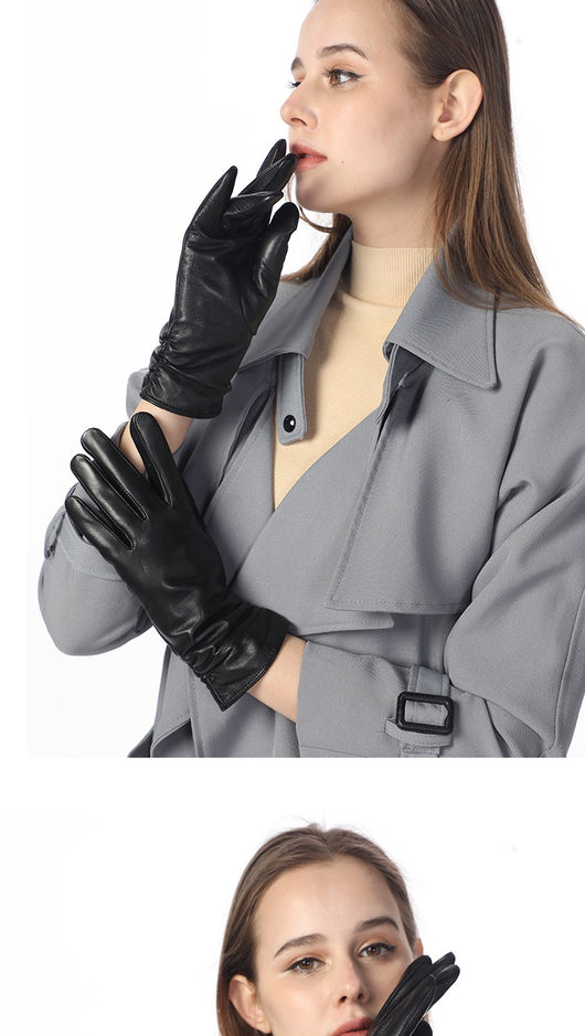Guantes de Cuero para Motocicleta Invierno Mujer - Abrigo Térmico Reforzado - Image 11