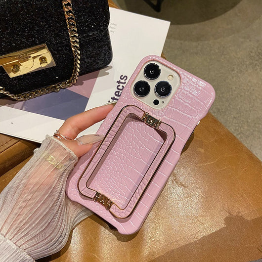 Funda para Teléfono con Textura de Cuero y Hebilla Metálica Cuadrada - Image 14