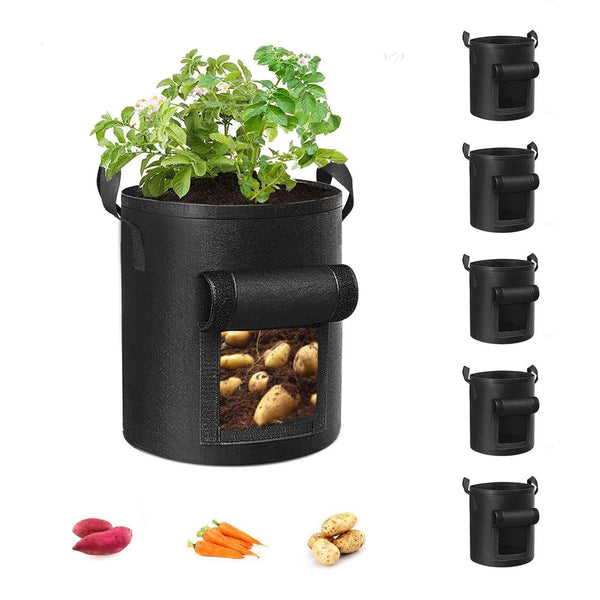 Maceta de Tela con Tapa para Cultivo de Plantas