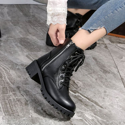 Botas de Combate Vintage para Mujer - Estilo Otoñal - Image 5