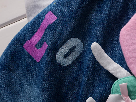 Conjunto de dos piezas: Suéter de algodón coreano con peto denim para niña - Image 12