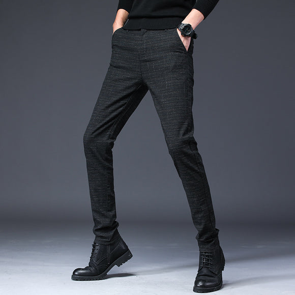 Pantalones Casuales Hombre Slim Fit Microelásticos Estilo Coreano