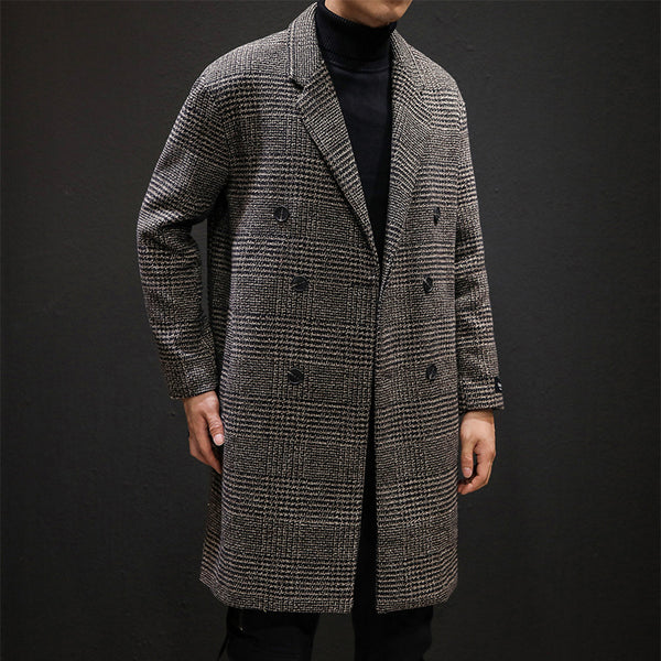 Abrigo Cuadros Slim Fit - Gabardina Larga Elegante - Image 15