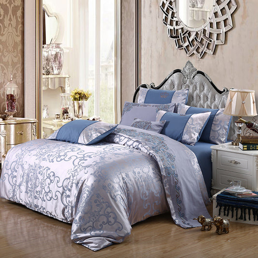 Juego de Cama Satinado Jacquard de Cuatro Piezas