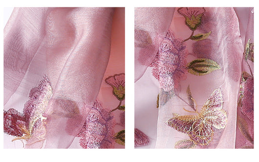 Pañuelo de Seda con Bordado Floral Primaveral - Image 8