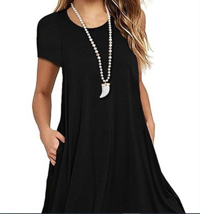 Vestido Talla Grande con Panel de Encaje y Cuello Redondo - Image 2
