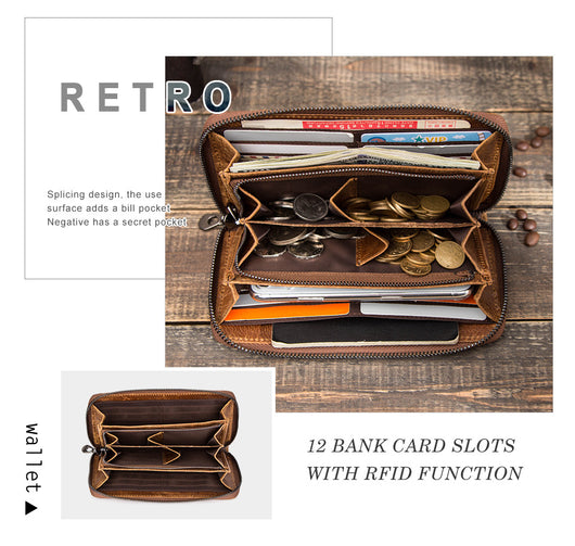 Cartera de Cuero Genuino con Protección Anti-fraude para Hombre - Image 25