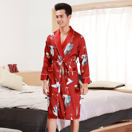 Bata de Seda para Hombre - Pijama Largo Premium para Casa - Image 12