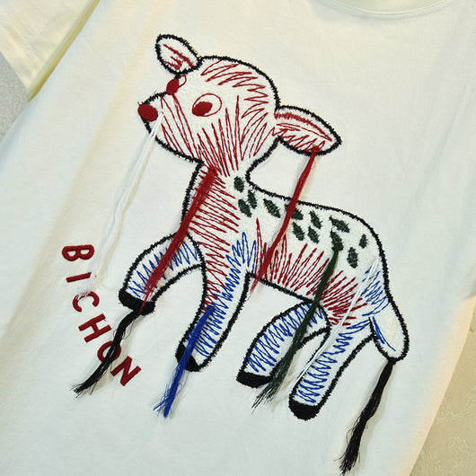 Camiseta de Manga Corta con Bordado Industrial de Diseño Pesado - Image 2