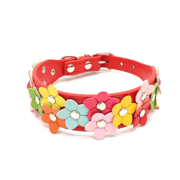 Collar Decorativo Floral Doble Fila para Mascotas