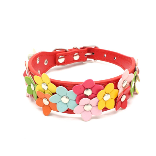 Collar Decorativo Floral Doble Fila para Mascotas