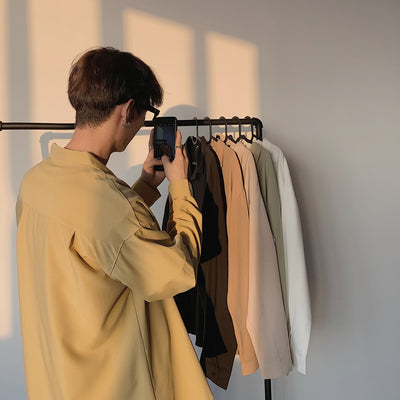 Camisa Manga Larga Hombre Estilo Japonés Trendy - Image 2