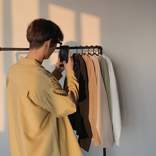 Camisa Manga Larga Hombre Estilo Japonés Trendy - Image 2