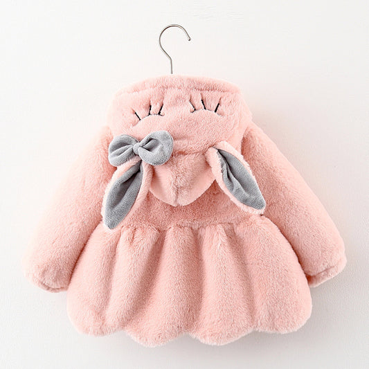 Abrigo Infantil con Capucha y Diseño Cartoon para Niña