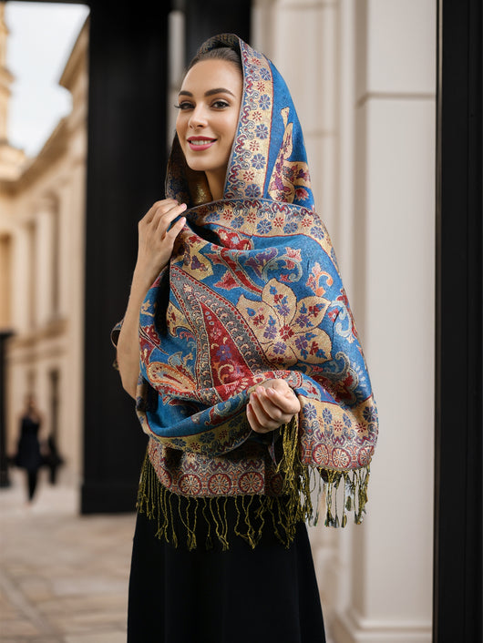 Pañuelo Étnico con Patrón de Anacardo y Borlas - Estilo Bohemio - Image 12