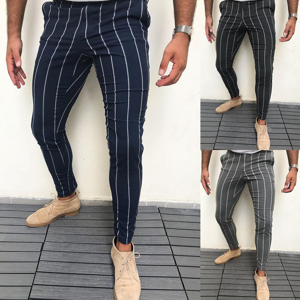Pantalones Casuales a Rayas para Hombre