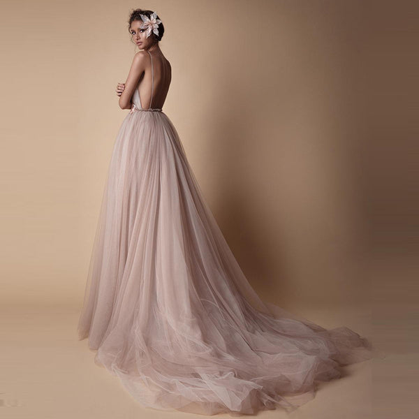 Vestido de Novia y Dama de Honor Elegante con Tirantes